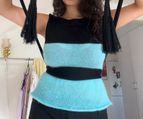 Boho aquamarine top