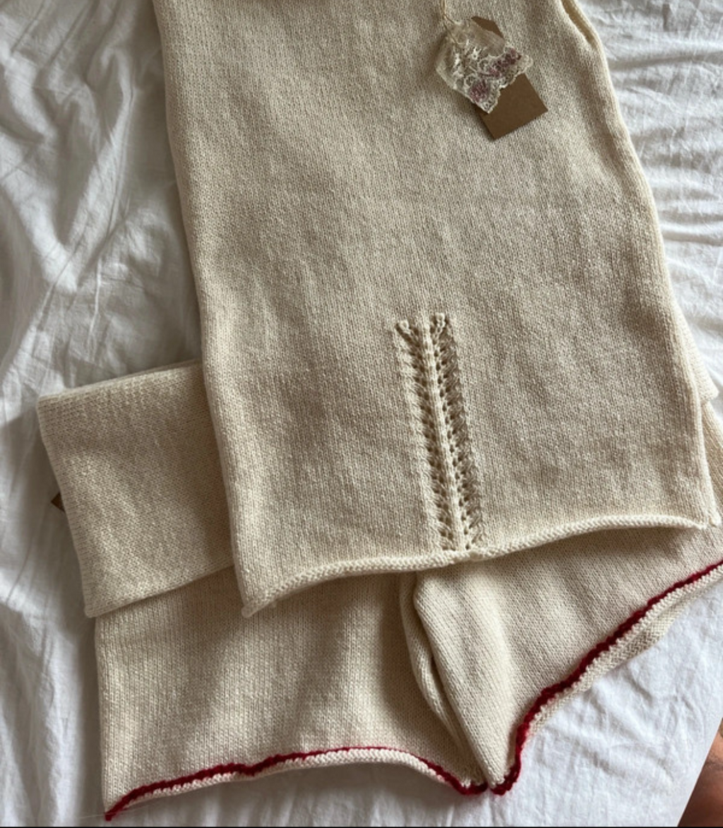 Hand-Knitted Merino Cotton Lounge Shorts